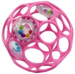 Bright Starts, Oball Rattle, Pink - Flexibles und leicht Greifbares Design, f&uuml;r