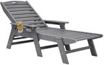 VEVOR Sonnenliege, 181 kg Tragkraft, HDPE Gartenliege, Strandliege mit 6-Fach