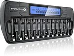 everActive Ladeger&auml;t f&uuml;r 12 Akkus AAA AA, schnelle Ladung - 4 Stunden...