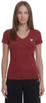 GUESS Mini Triangle - Damen T-Shirt V-Ausschnitt Slim