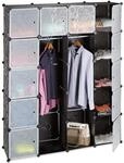Relaxdays Kleiderschrank Stecksystem mit 2 Kleiderstangen, schwarz | Garderobe...