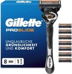 Gillette Fusion 5 Proglide Rasierer Herren, Metall, Grau/Schwarz | Nassrasierer,