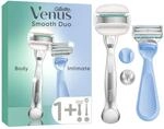 Gillette Venus Smooth Duo, Intim und K&ouml;rper Damenrasierer, Blau/Grau |...