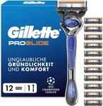 Gillette Fusion 5 Proglide Rasierer Herren, Metall, Blau/Schwarz | UEFA...