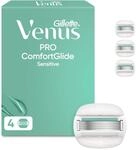 Gillette Venus Pro Comfortglide Sensitive, 4 Original Rasierklingen, Gr&uuml;n 