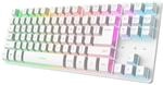 GXTrust Thado US Layout (QWERTY) TKL Gaming Tastatur Kabellos, Wei&szlig; | QWERTY US