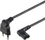 SONOS Euro Netzkabel, 2 polig, C7 Buchse, Eurostecker 90&deg;, 230V, 1,5m Schwarz