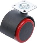 BGS Diy 80336 | Lenk-Doppelrolle | rot/schwarz | 50 mm