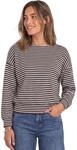 Street One Damen Langarm Shirt mit Elastikbund | black coffee mel. 34