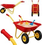 Relaxdays Schubkarre Kinder, rutschfeste Griffe, rot | Metall, Kunststoff, 43 x...