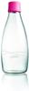 Retap ApS 0.8 Litre Large Borosilicate Glass Water Bottle, Pink