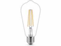Philips LED Classic E27 Lampe, 40 W, klar, warmweiß, 2er Pack
