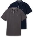 Tom Tailor Herren Doppelpack Poloshirt Basic mit Logo Print
