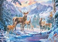Ravensburger Puzzle Rehe und Hirsche im Winter - 1000 Teile Puzzle | 1000 Teile