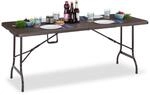 Relaxdays Gartentisch eckiger Klapptisch, HxBxT: 73 x 180 x 74 cm, braun |...