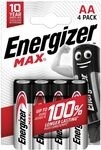 Energizer Batterie Max Alkaline AA (Mignon/LR6 4er-Packung), 1 St&uuml;ck
