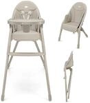 Kinderkraft DINNLY Kinderhochstuhl Kombihochstuhl, ab 6 Monate, Beige