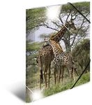 HERMA Sammelmappe A4 Giraffe, Kinder Eckspanner-Mappe aus Kunststoff mit Tier...