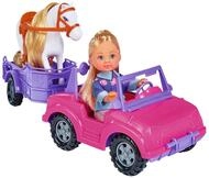Simba 105737460 - Evi Love Evi Horse Trailer, mit rosa Jeep, lila...