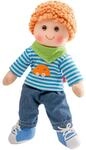 Heless 71 - Stoffpuppe Junge Niki mit Jeans, Streifenshirt und Halstuch, ca. 32...