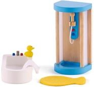 Hape Puppenhaus-Familienbad - kompatibel mit Allen g&auml;ngigen Puppenh&auml;usern, 7 Teile,