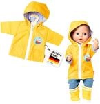 Heless 2525 - Wendeanorak mit Kapuze f&uuml;r Puppen im Design Maritim, Gr&ouml;&szlig;e 35...
