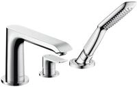hansgrohe Metris 3-Loch Einhebel-Wannenrandarmatur, Chrom