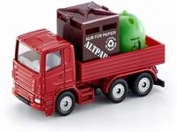 Siku 0828, Recycling-Transporter, Metall/Kunststoff, Rot, Inkl. 1 Altpapier-...