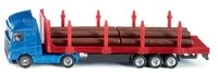 Siku 1659, Holz-Transport-LKW, 1:87, Metall/Kunststoff, Blau/Rot, Inkl....