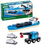 BRIO World Containerschiff mit Kranwagen - Spielzeug ab 3 Jahre | BRIO