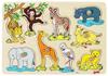 Goki 57829 - Steckpuzzle - afrikanische Tierkinder 9 Stück
