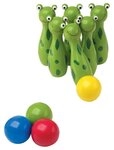 small foot Kegel &bdquo;Frosch aus Holz, mit 6 Kegeln und 4 Kugeln, lustiges Spiel...