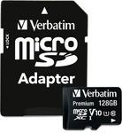 Verbatim Premium microSDXC Speicherkarte - 128 GB - inkl. Adapter, Class 10,...