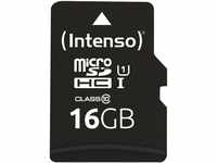 Intenso Premium microSDHC 16GB Class 10 UHS-I Speicherkarte inkl. SD-Adapter...