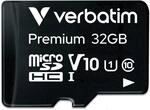 Verbatim Premium microSDHC Speicherkarte - 32 GB - inkl. Adapter, Class 10, bis...