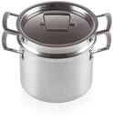 Le Creuset Pastatopf aus 3-ply Edelstahl mit Deckel und Sieb, &Oslash; 20 cm, F&uuml;r alle