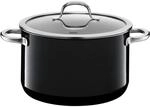Silit Passion Black Kochtopf hoch 16cm, Glasdeckel, Fleischtopf 2,0l, Silargan
