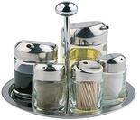 APS Menage, Essig- und &Ouml;l Set, 16 x 16 cm | Tischgestell f&uuml;r Salz; Pfeffer;...