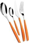 BUGATTI, Glamour, 24-teiliges Besteckset aus Edelstahl 18/10 und ORANGE-Griff.