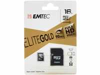 EMTEC Gold+ microSDHC 16GB Bis zu 21MB/s Class10 Speicherkarte