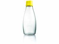 Retap ApS 0.5 Litre Medium Borosilicate Glass Water Bottle, Yellow
