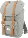 Herschel Little America Backpack, Grey/Tan Synthetic Leather Backpack,