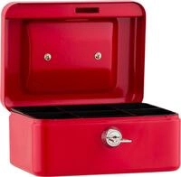 NEU!! SAX Geldkassette 15,2x11,5x8 cm, M&uuml;nzeinsatz, ROT