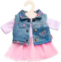 Heless 2550 - Bekleidungs-Set f&uuml;r Puppen, 2 teilig mit T&uuml;llkleid und Jeansweste,