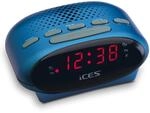 iCES ICR-210 BLUE - Uhrenradio - Radiowecker mit Stromkabel - 2 Weckzeiten