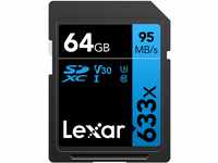 Lexar Professional 633x SD Karte 64GB, SDXC UHS-I Speicherkarte, Bis zu 95 MB/s