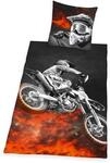 Herding Young Collection Bettw&auml;sche-Set, Motocross Wendemotiv, Bettbezug 135 x 200