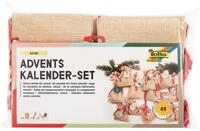 folia 63121 - Adventskalender Set mit S&auml;ckchen in Jute-Optik, Schnur 2 m lang,...