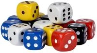 Noris Kunststoff‑Augenw&uuml;rfel bunt &ndash; 15 Spielw&uuml;rfel (16 mm Kantenl&auml;nge),...