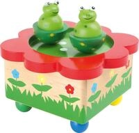 small foot 7541 Spieluhr "Froschteich" aus Holz, mit bunten Fr&ouml;schen, die zur